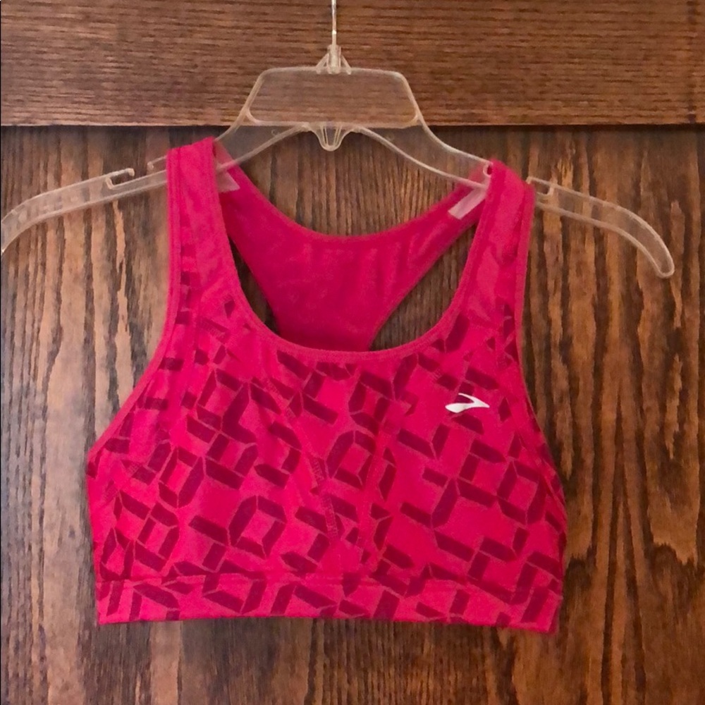 Brooks pink sports bra